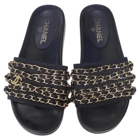 chanel slides with chain|chanel slides for sale.